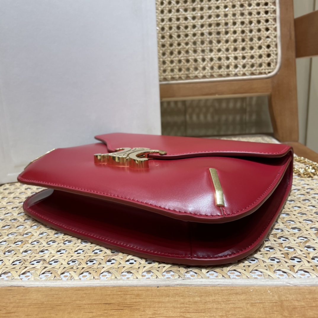 CELINE CHAIN BESACE TRIOMPHE 24.5CM BAG 199273深红色