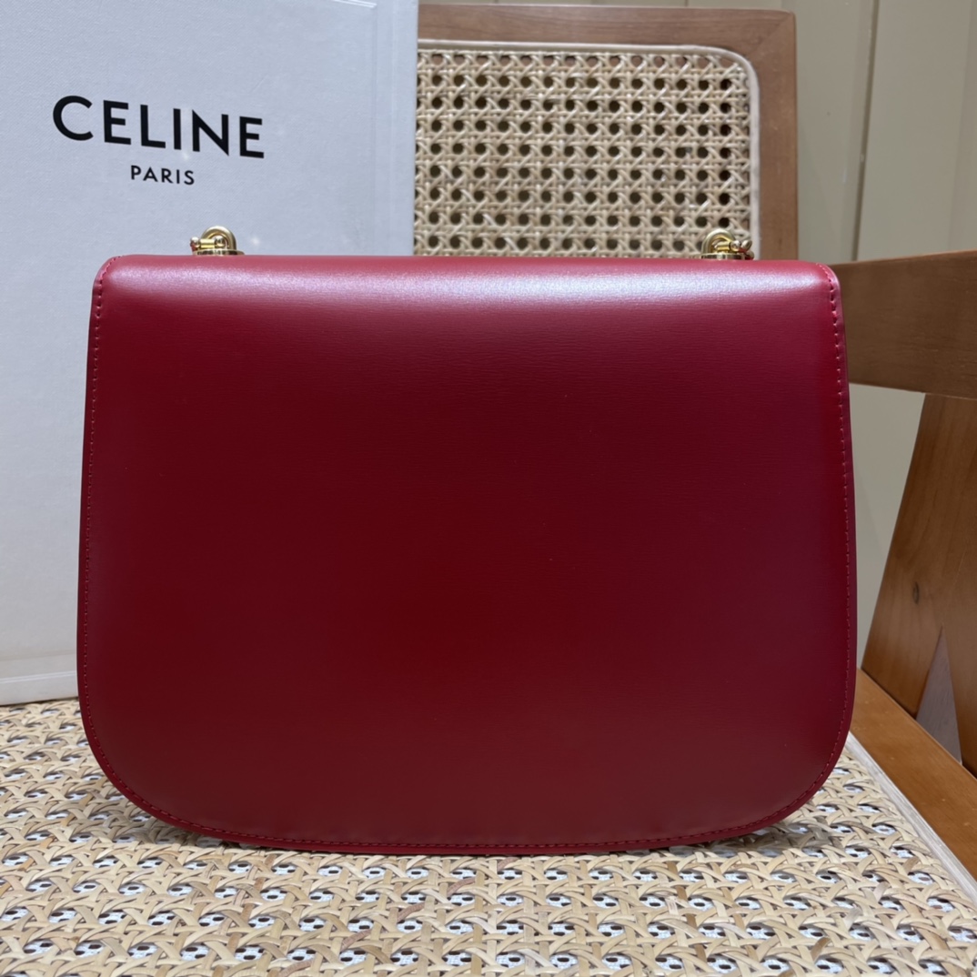 CELINE CHAIN BESACE TRIOMPHE 24.5CM BAG 199273深红色