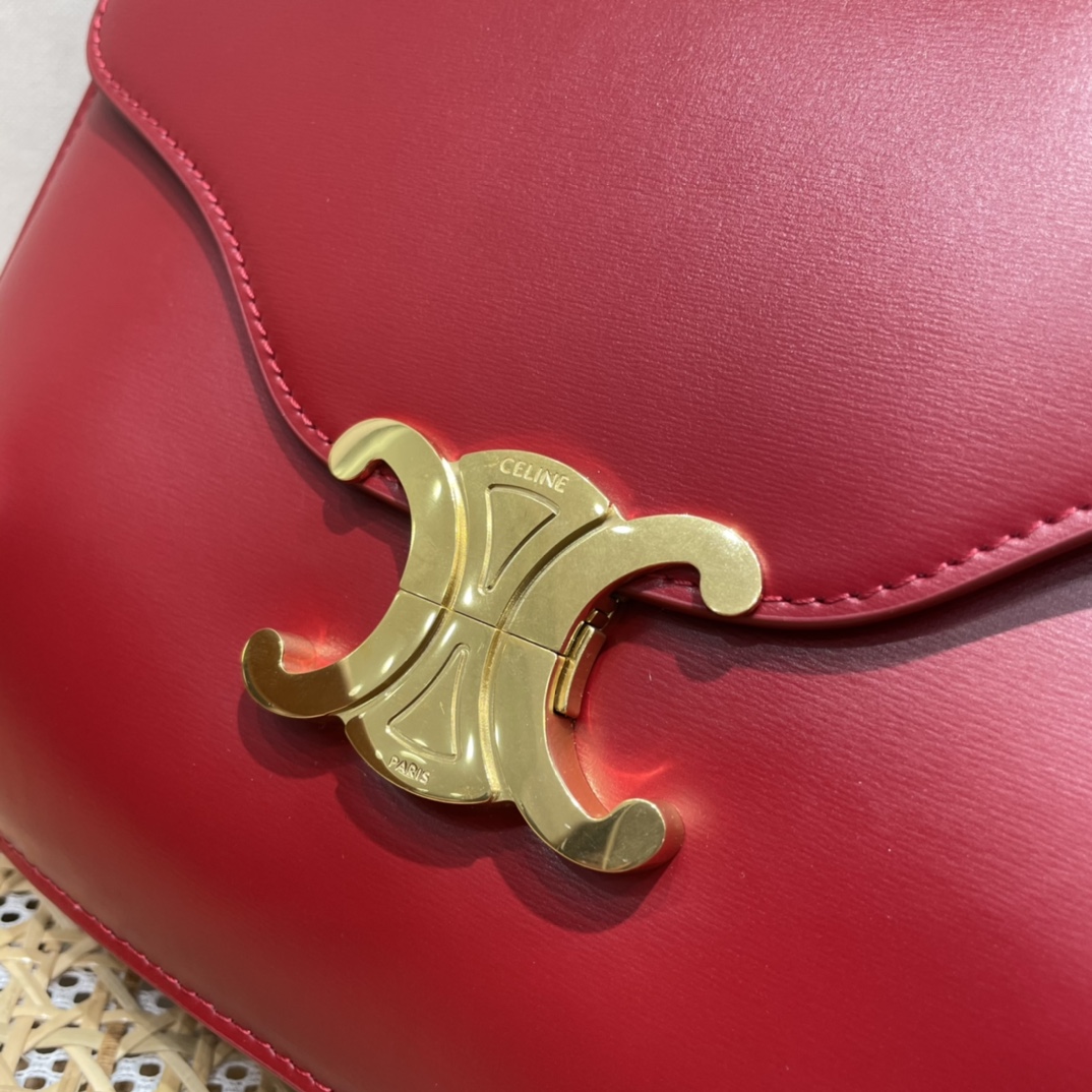 CELINE CHAIN BESACE TRIOMPHE 24.5CM BAG 199273深红色