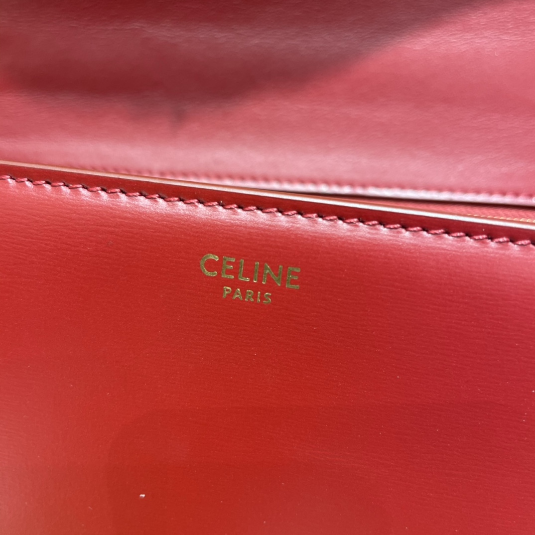 CELINE CHAIN BESACE TRIOMPHE 24.5CM BAG 199273深红色