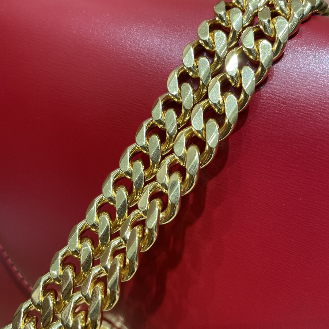 CELINE CHAIN BESACE TRIOMPHE 24.5CM BAG 199273深红色