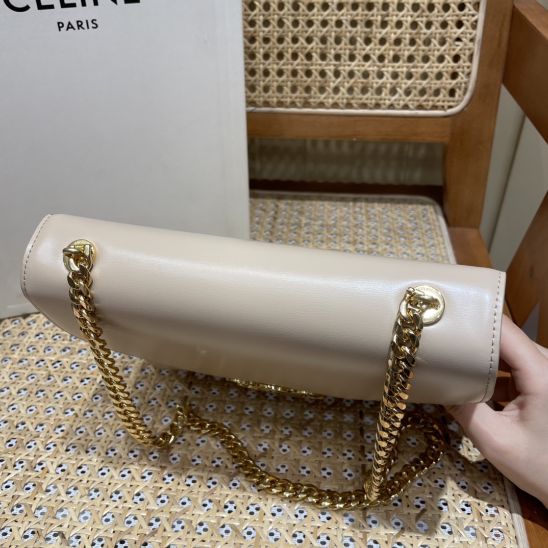 CELINE CHAIN BESACE TRIOMPHE 24.5CM BAG 199273裸色