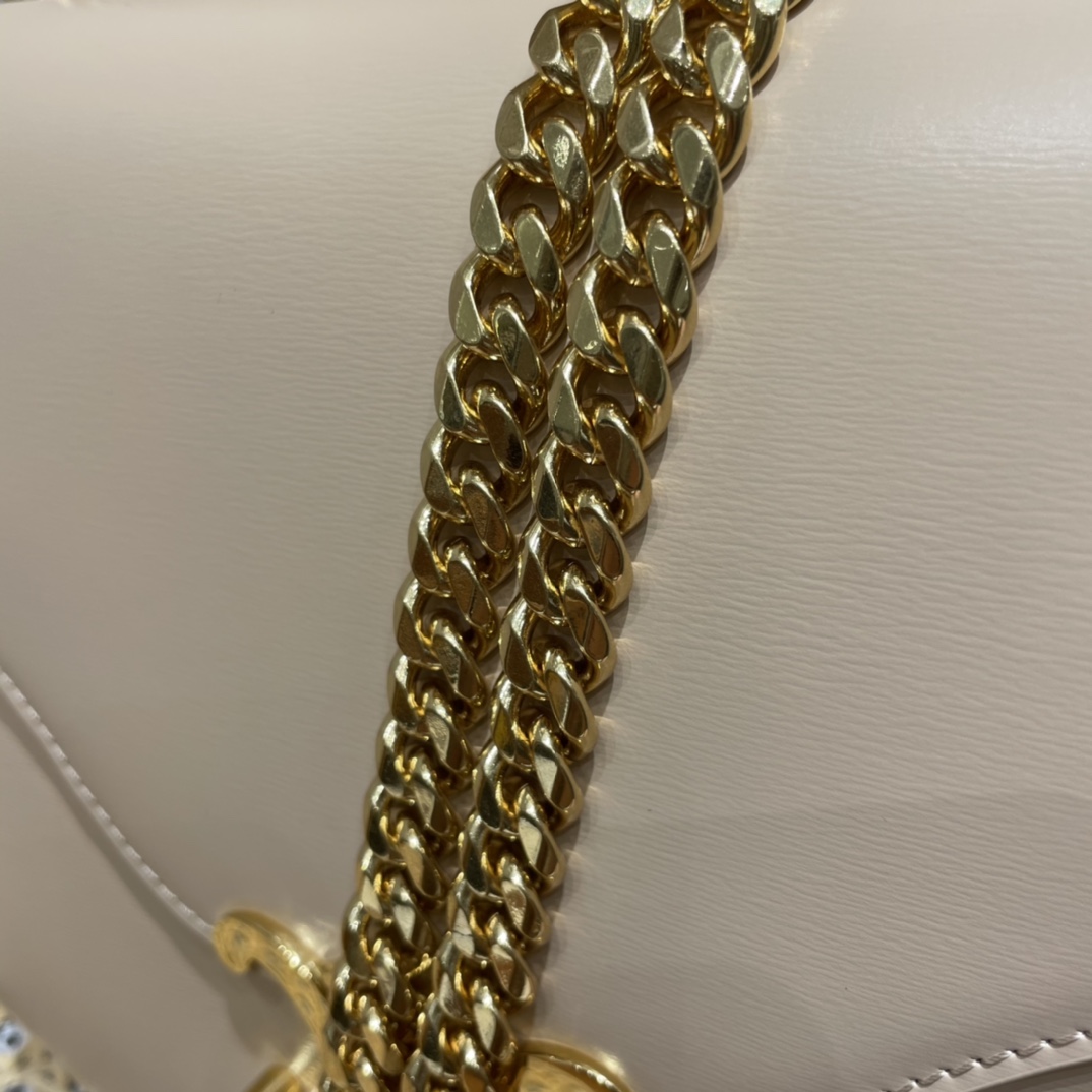 CELINE CHAIN BESACE TRIOMPHE 24.5CM BAG 199273裸色