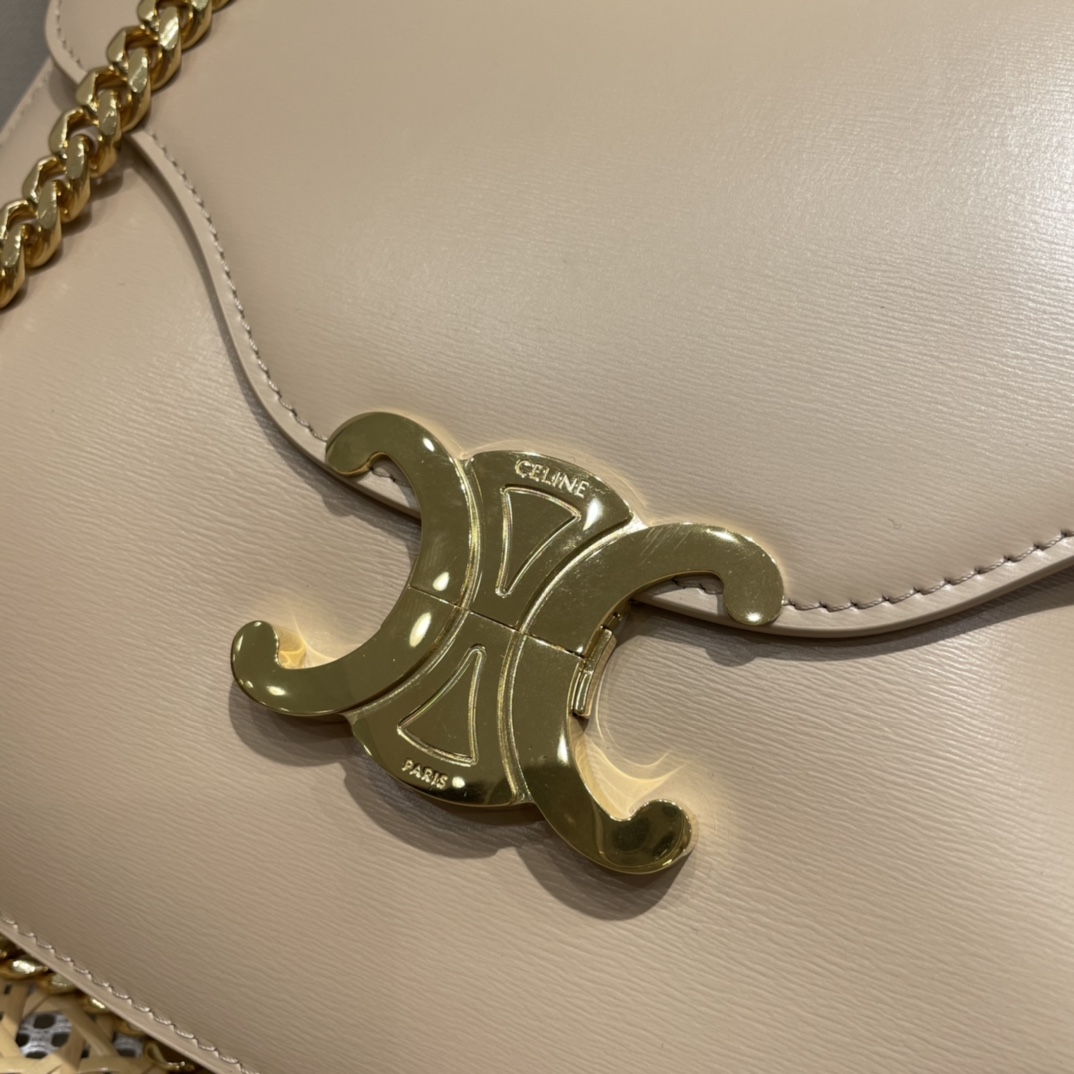 CELINE CHAIN BESACE TRIOMPHE 24.5CM BAG 199273裸色