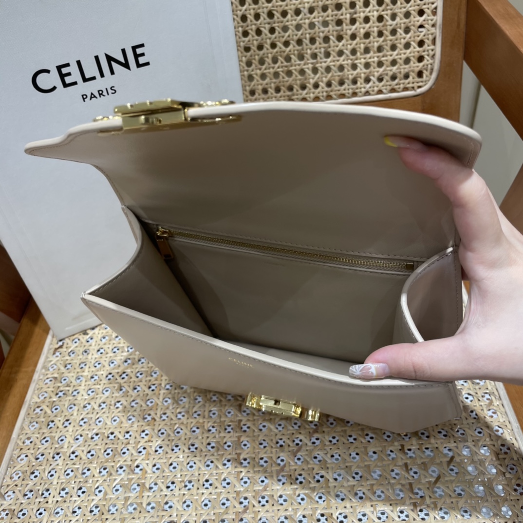 CELINE CHAIN BESACE TRIOMPHE 24.5CM BAG 199273裸色