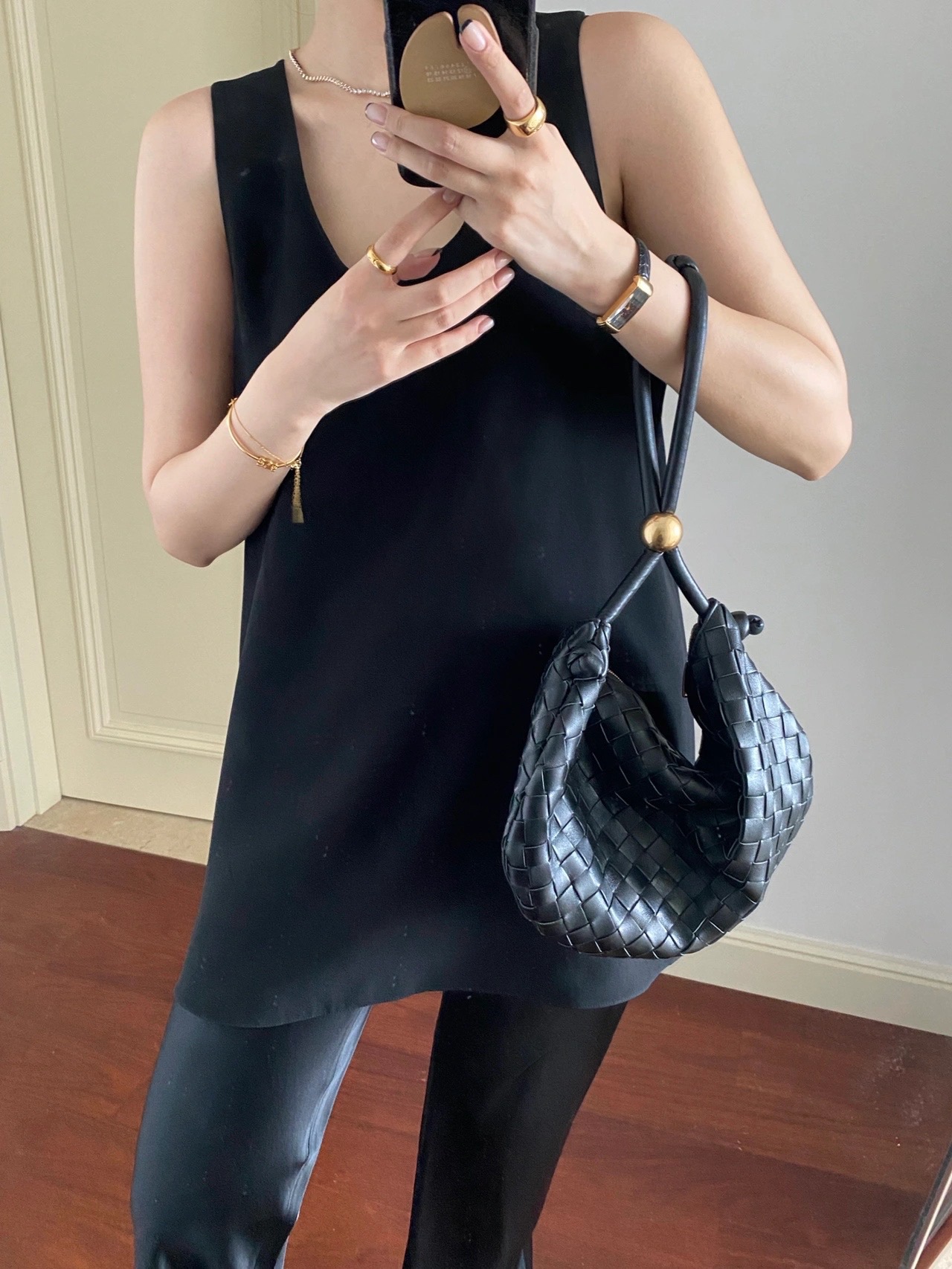 Bottega Veneta葆蝶家 TURN 40CM BAG 701024黑色