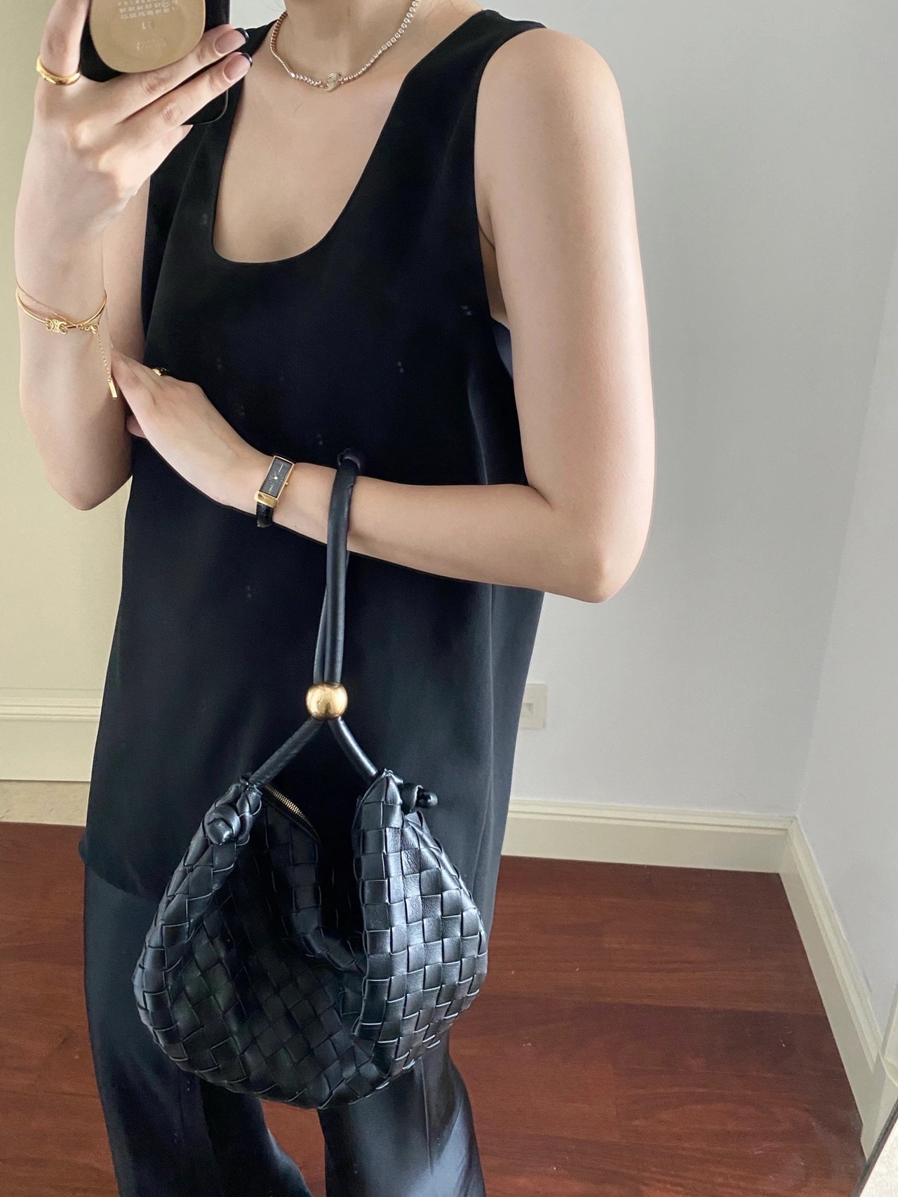 Bottega Veneta葆蝶家 TURN 40CM BAG 701024黑色