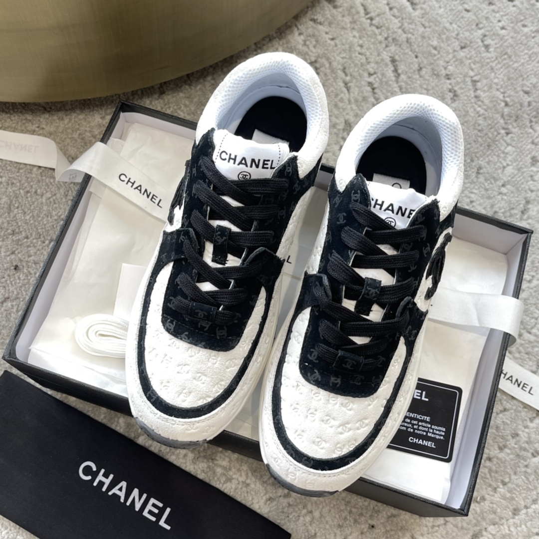 CHANEL кроссовки кежуальные синхронный выпуск с официальным сайтом кежуально-спортивный стиль матовая кожа