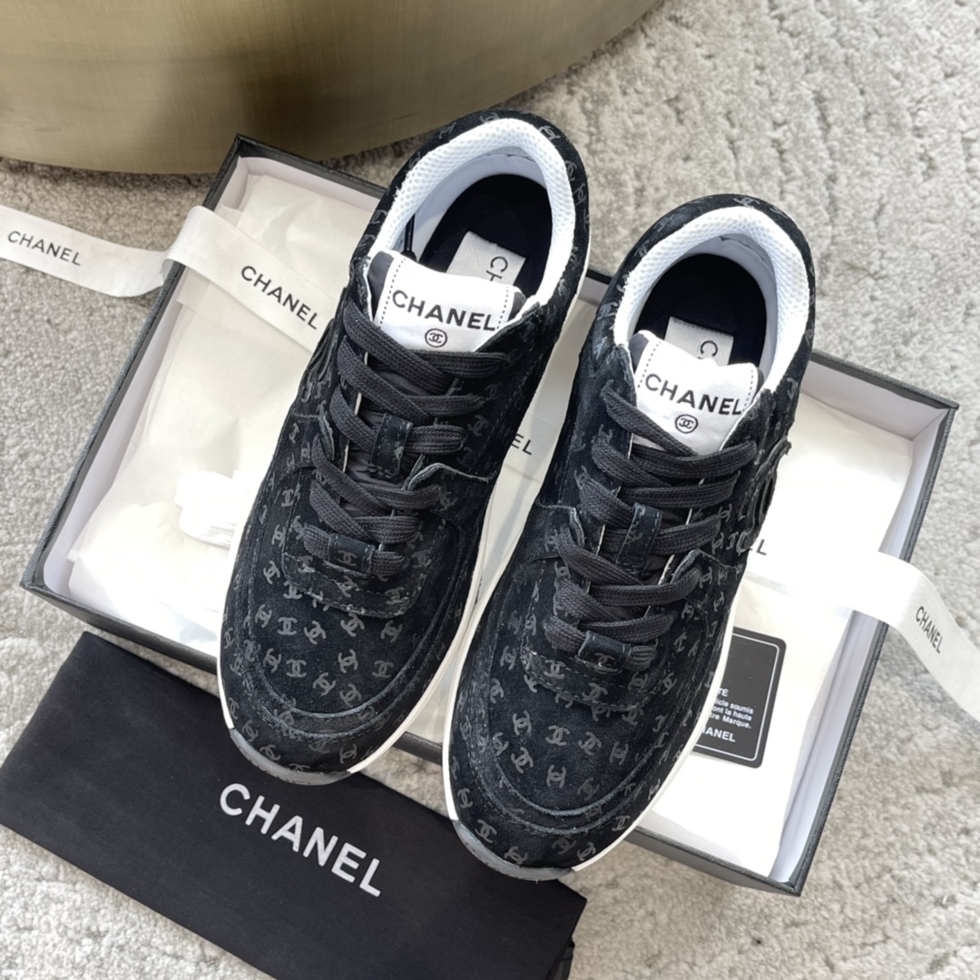 CHANEL кроссовки кежуальные синхронный выпуск с официальным сайтом кежуально-спортивный стиль матовая кожа