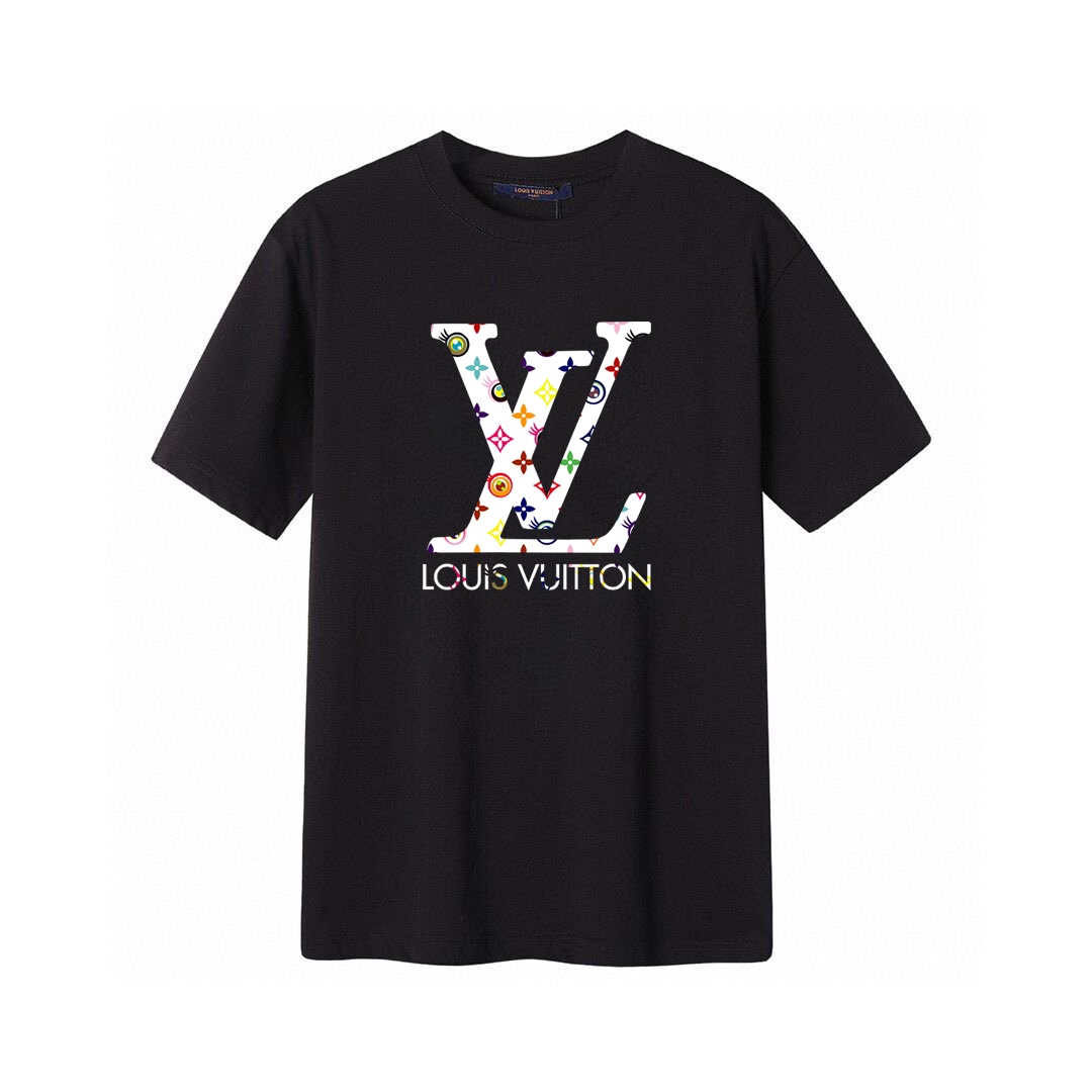 Louis Vuitton Roupa Camiseta Coleção de 7 estrelas
 Preto Unissexo Tricô Manga Curta