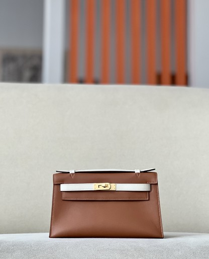 Hermes Kelly Clutches & Pouch Bags Calfskin Cowhide Pochette Mini KL220230