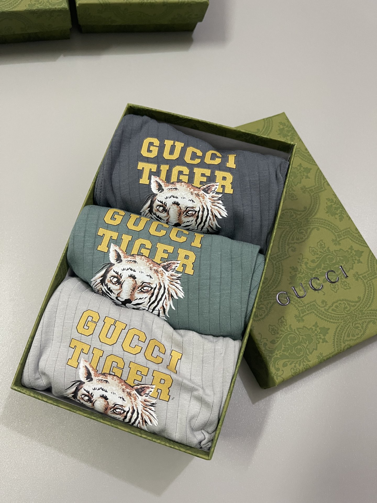  新品！原单品质！Gucci古奇 老虎精品盒装男士内裤！外贸国外订单，高品质，纯棉无痕切割工艺 科学配 