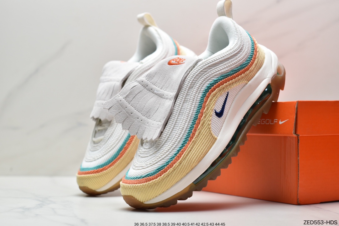 260 高尔夫灯芯绒 米绿蓝 耐克 Air Max 97 G NRG  整体鞋款CJ0563-400