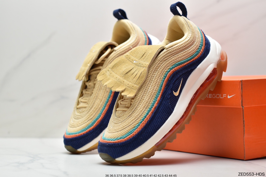 260 高尔夫灯芯绒 米绿蓝 耐克 Air Max 97 G NRG  整体鞋款CJ0563-400