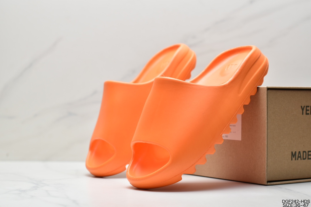 85 侃爷再度联乘Kanye West x Adidas Yeezy Slide"Enfora Orange"椰子户外风格沙滩涉水百搭运动穿搭拖鞋拖鞋GZ0953