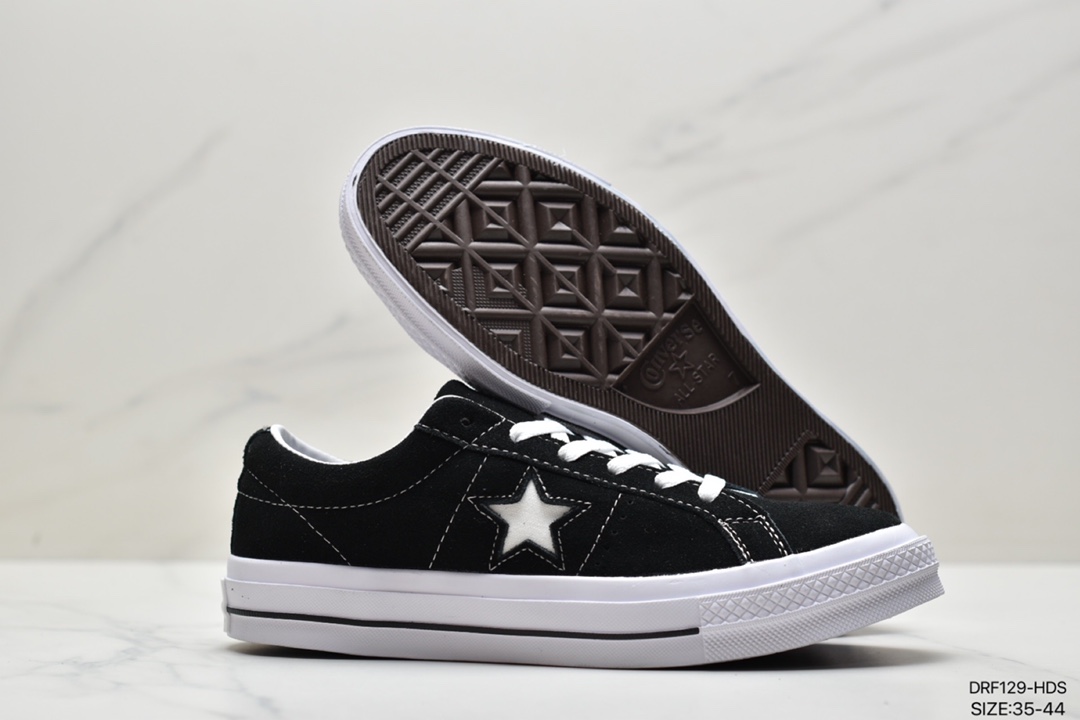 115 真标匡威Converse One Star Ox Pinstripe 黑色 一星系列百搭硫化板鞋158369C