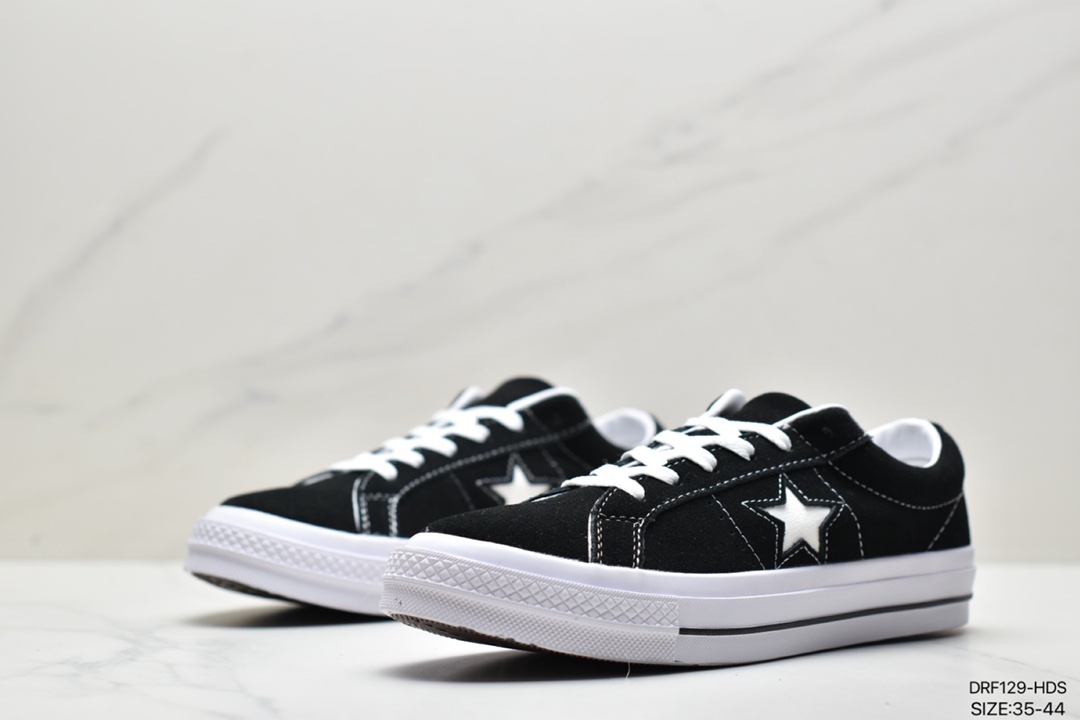 115 真标匡威Converse One Star Ox Pinstripe 黑色 一星系列百搭硫化板鞋158369C