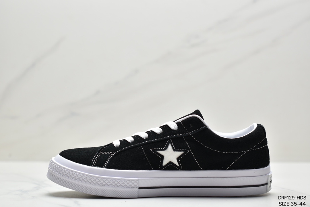 115 真标匡威Converse One Star Ox Pinstripe 黑色 一星系列百搭硫化板鞋158369C