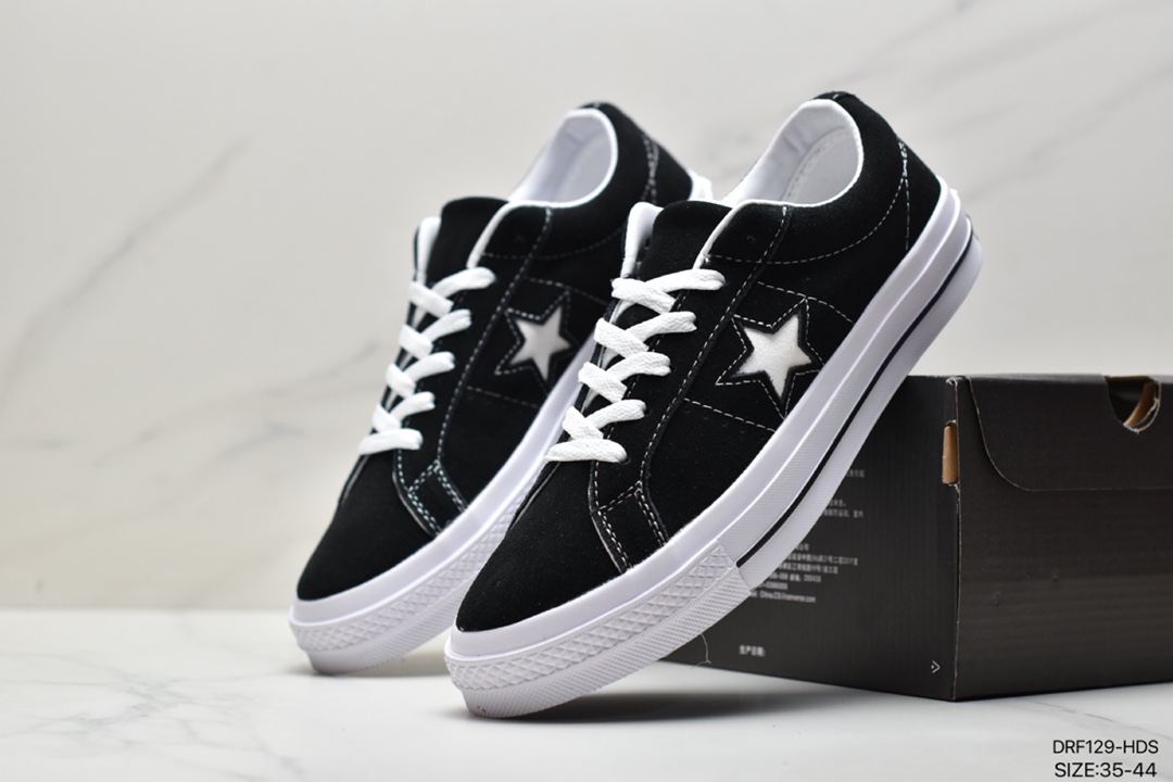 115 真标匡威Converse One Star Ox Pinstripe 黑色 一星系列百搭硫化板鞋158369C