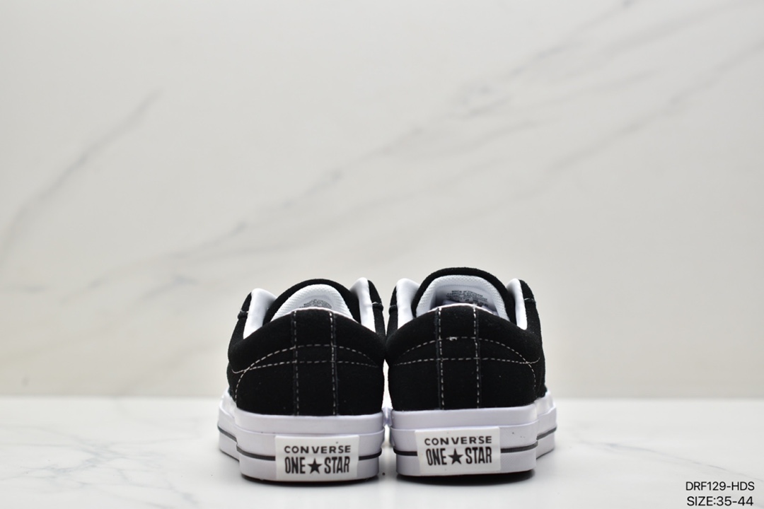 115 真标匡威Converse One Star Ox Pinstripe 黑色 一星系列百搭硫化板鞋158369C