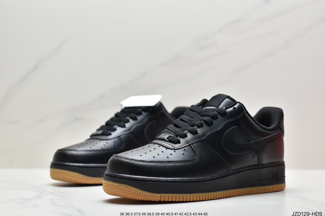 NK Air Force 1'07”Black/Gum” Air Force One classic low-top all-match casual sneakers DZ4404-001