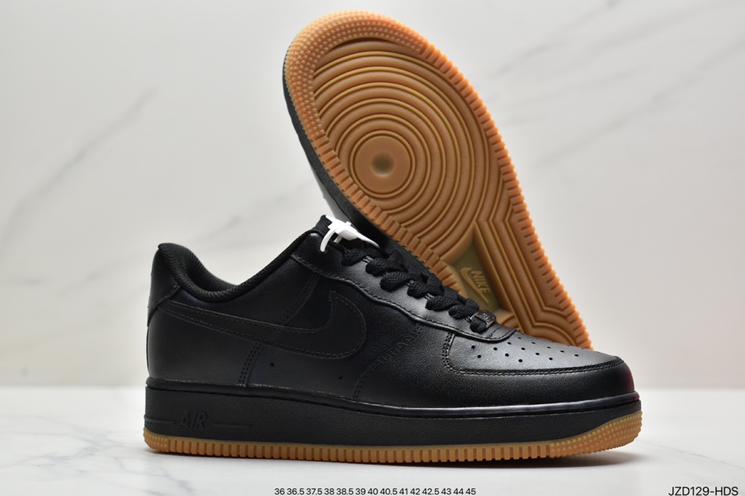 NK Air Force 1'07”Black/Gum” Air Force One classic low-top all-match casual sneakers DZ4404-001