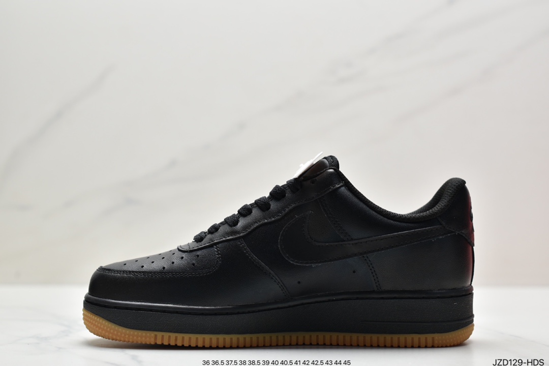 NK Air Force 1'07”Black/Gum” Air Force One classic low-top all-match casual sneakers DZ4404-001