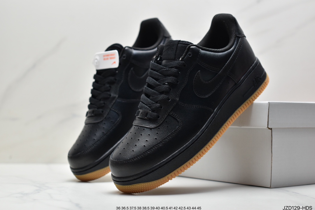 NK Air Force 1'07”Black/Gum” Air Force One classic low-top all-match casual sneakers DZ4404-001