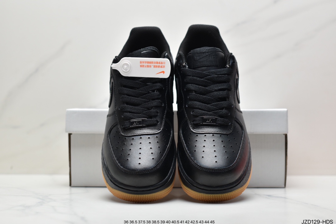 NK Air Force 1'07”Black/Gum” Air Force One classic low-top all-match casual sneakers DZ4404-001