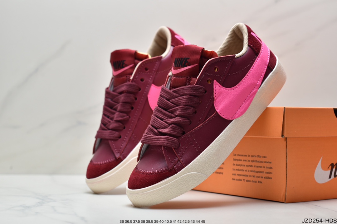 140 Nike Blazer Low ’77 结构机能 开拓者酒红低帮休闲板鞋 DQ1470-600