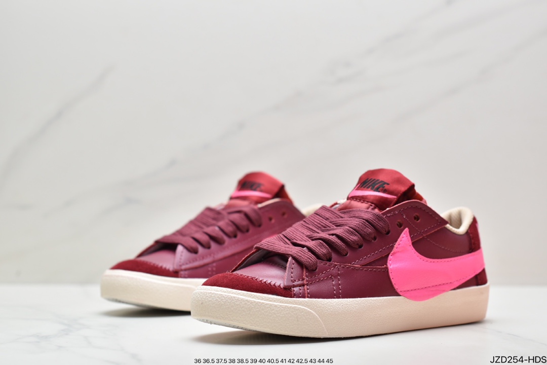 140 Nike Blazer Low ’77 结构机能 开拓者酒红低帮休闲板鞋 DQ1470-600