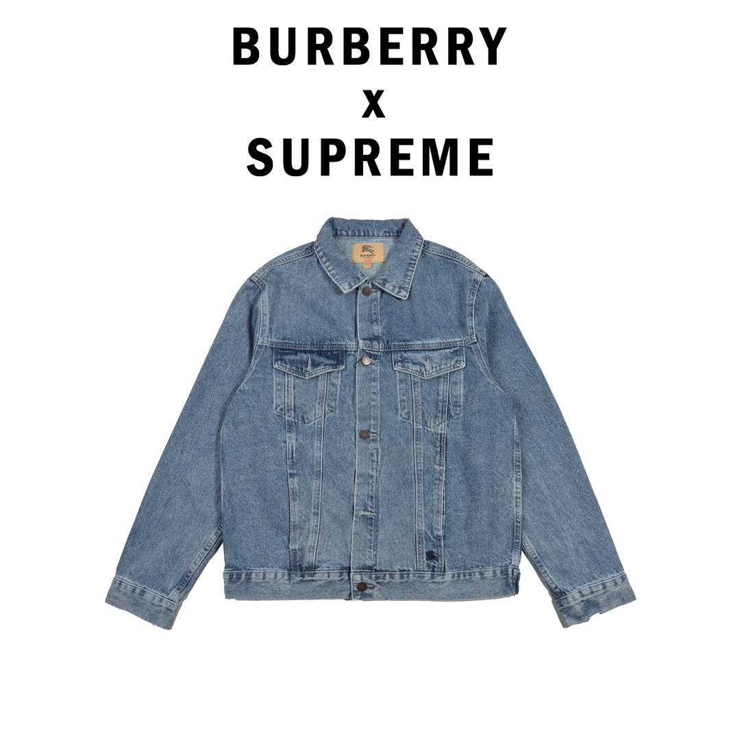 Burberry巴宝莉BBR X Supreme 22SS 联名款 战马刺绣牛仔外套