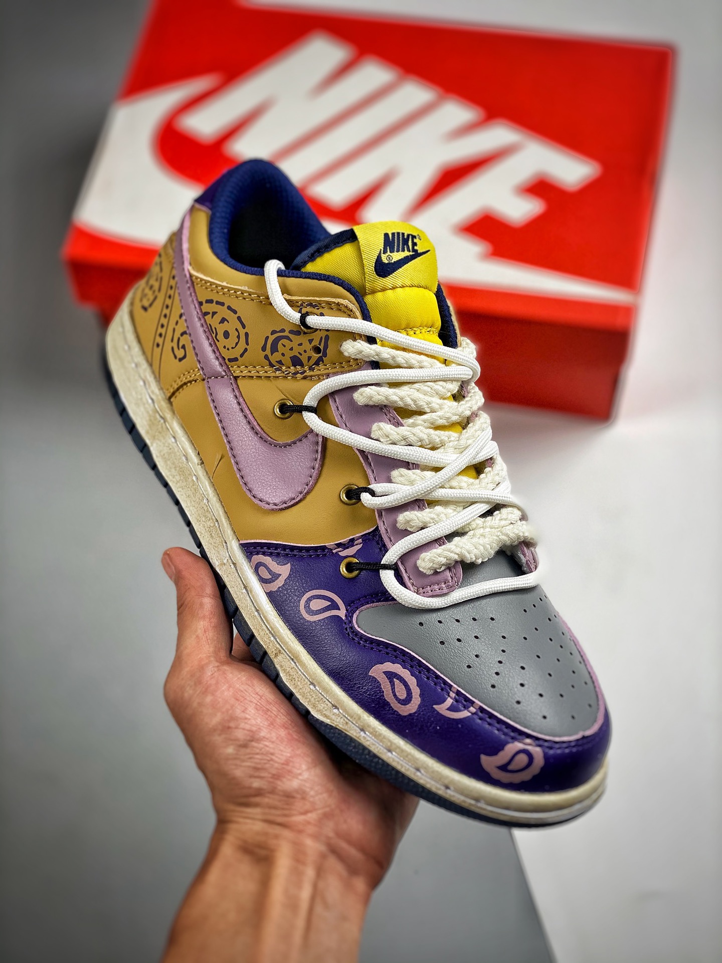 -2 Nk Dunk SB Low con correas de cachemir. Producto original de fábrica grande, primer lanzamiento con fotos reales. Ma…