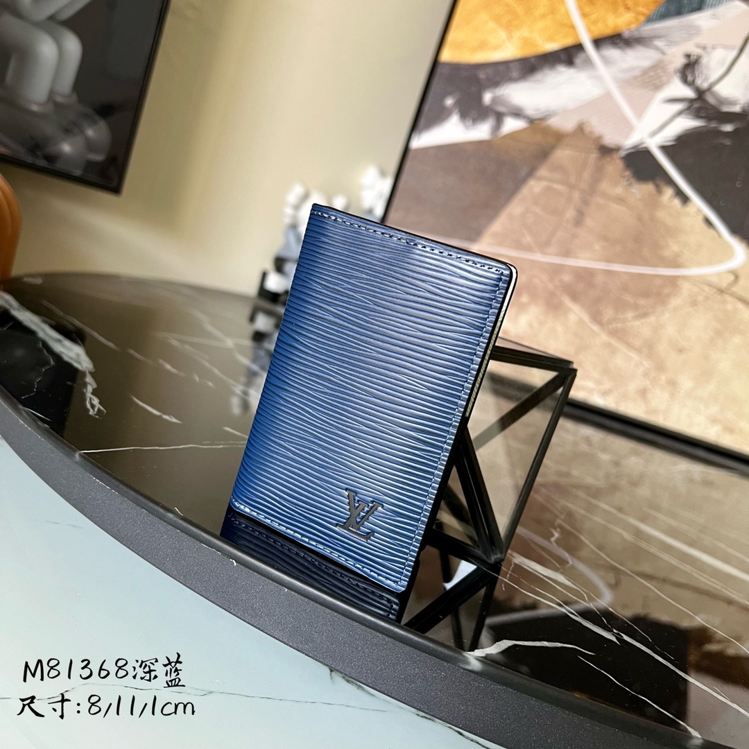 Louis Vuitton Cheap
 Wallet Card pack Blue Dark Epi Cowhide M81368