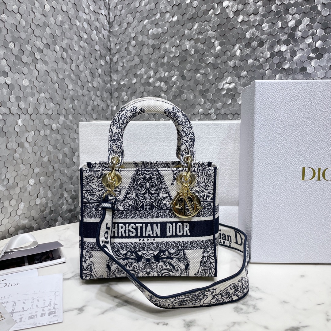 Dior Bags Handbags Gold Embroidery Lady