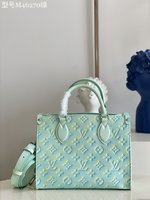 We provide Top Cheap AAA
 Louis Vuitton LV Onthego Handbags Tote Bags Green Pink Empreinte​ Mini M46270