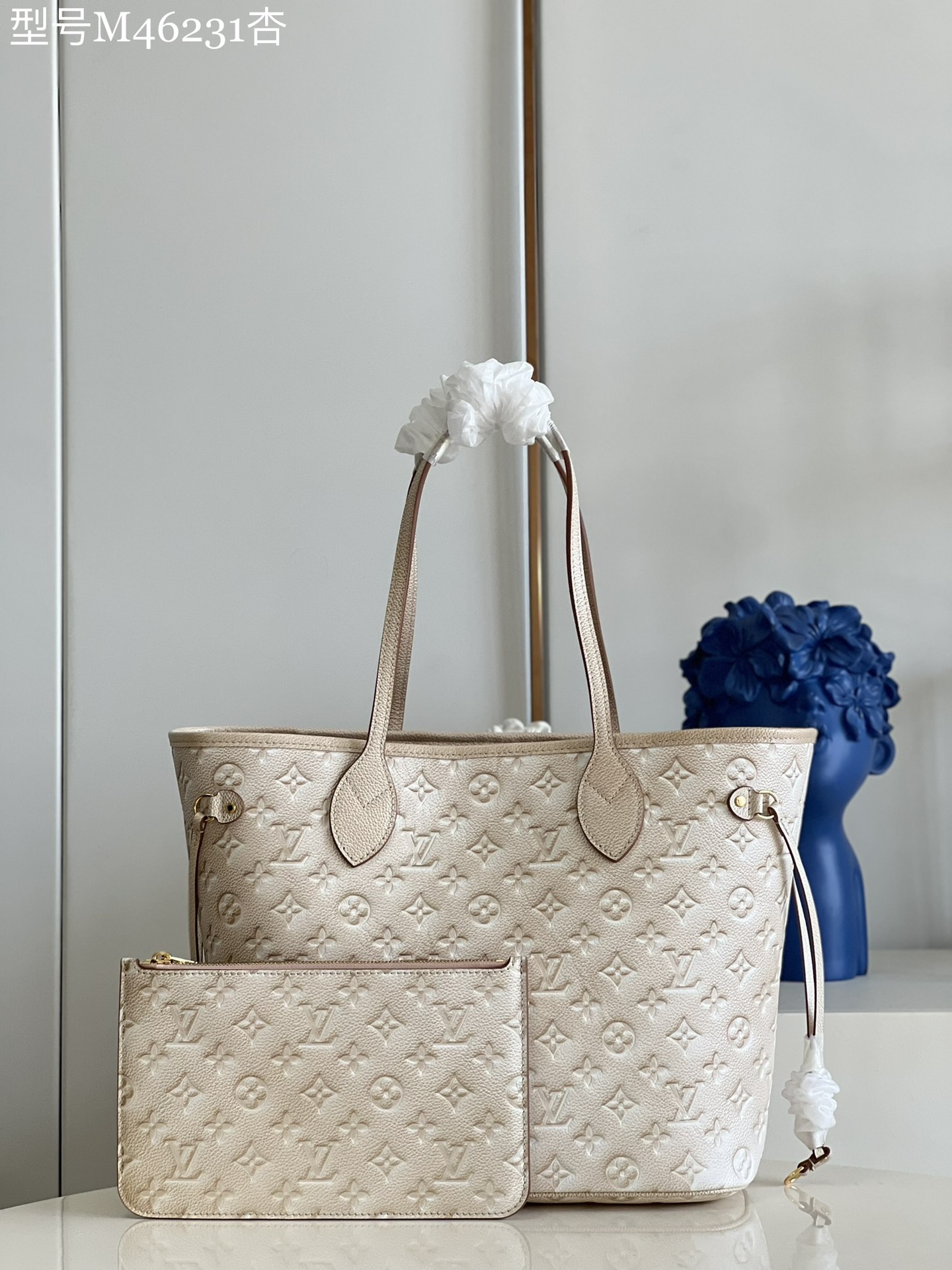 Louis Vuitton LV Neverfull Bags Handbags Apricot Color Printing Empreinte​ M46231