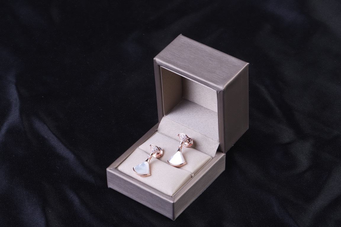 Bvlgari серьги 925 серебро перламутр инкрустация бриллиантами платье