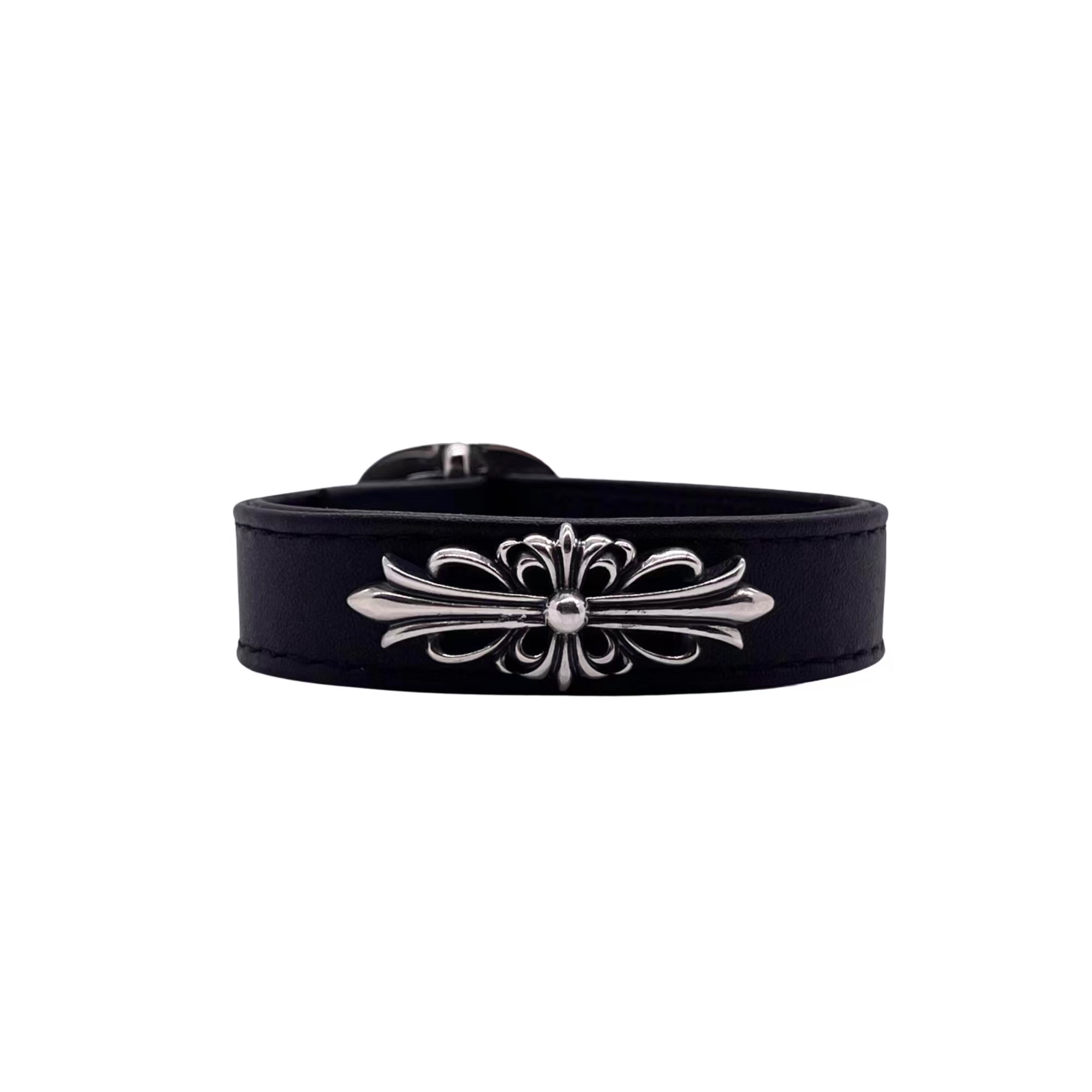 NO:664981,Chrome hearts iris leather bracelet, fine jewelry, chrome hearts19860909克罗心 鸢尾花皮手环,饰品精品,chrome hearts,Jewelry