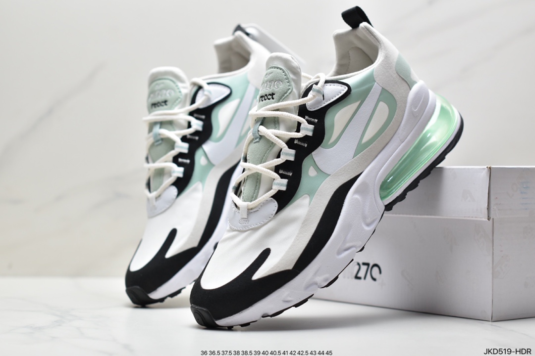160 Air Max 270 React 黑白绿原盒二维码原标 CI3899-001