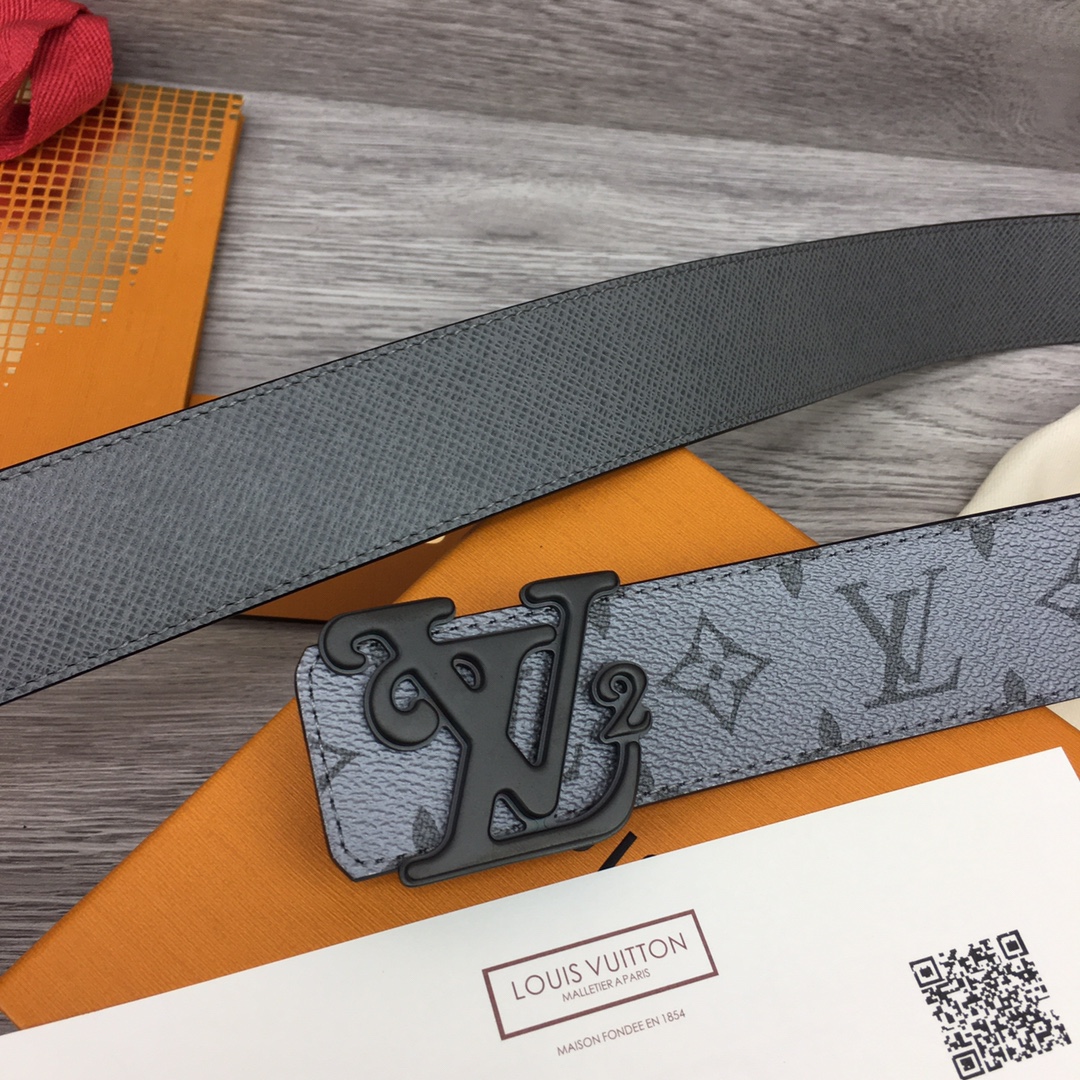 Louis Vuitton AAA+
 Belts Grey Men Epi Calfskin Canvas Cowhide