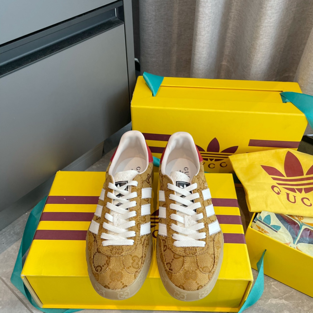 Gucci Adidas collaboration sneakers German Army Trainer toile daim low-top