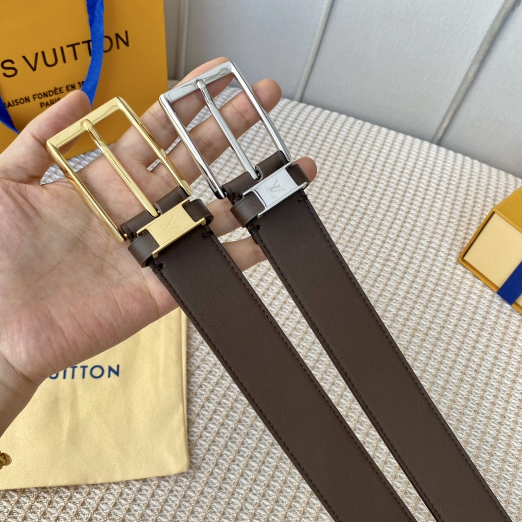 Louis Vuitton Designer
 Belts Men Calfskin Cowhide