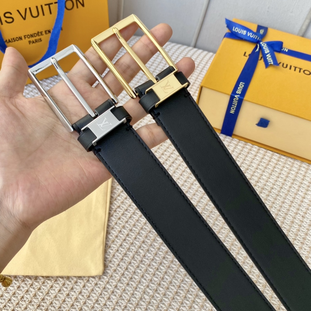 Cheap Replica
 Louis Vuitton Belts Men Calfskin Cowhide