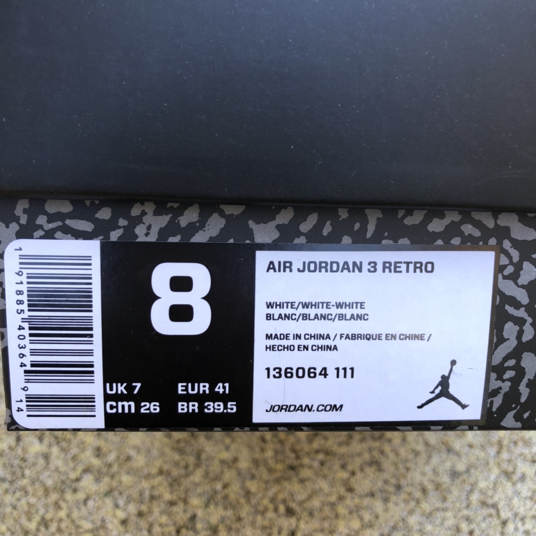 Air Jordan 3 Retro AJ3 纯白 爆裂纹 白猫 136064-111