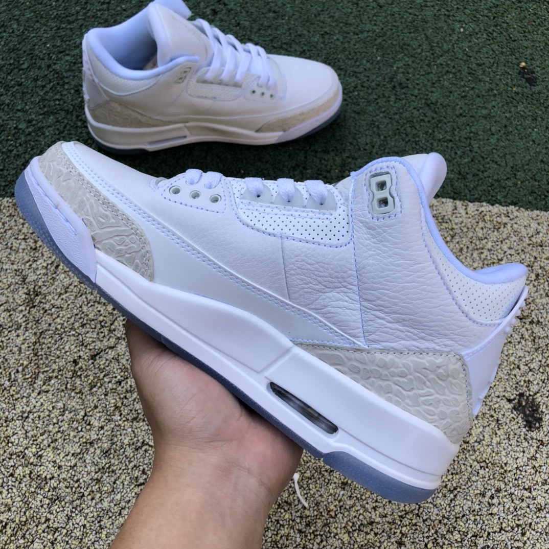 Air Jordan 3 Retro AJ3 纯白 爆裂纹 白猫 136064-111