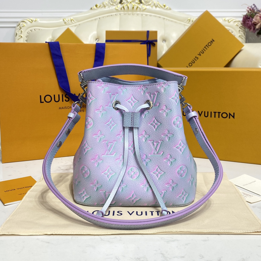 Louis Vuitton LV NeoNoe Handbags Bucket Bags Blue Green Pink Empreinte​ M46174