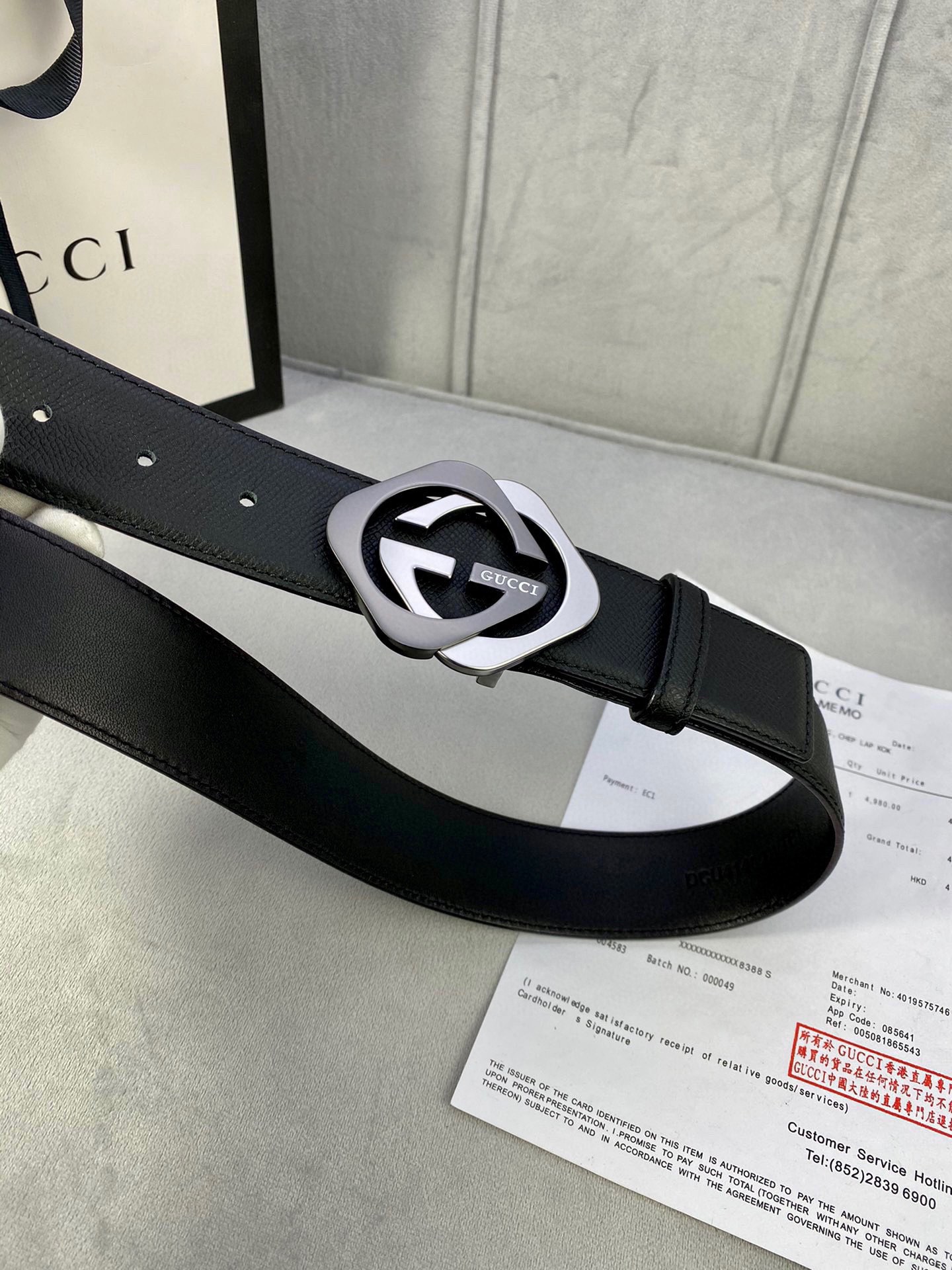 宽度4.0cmgucci互扣式双Gl