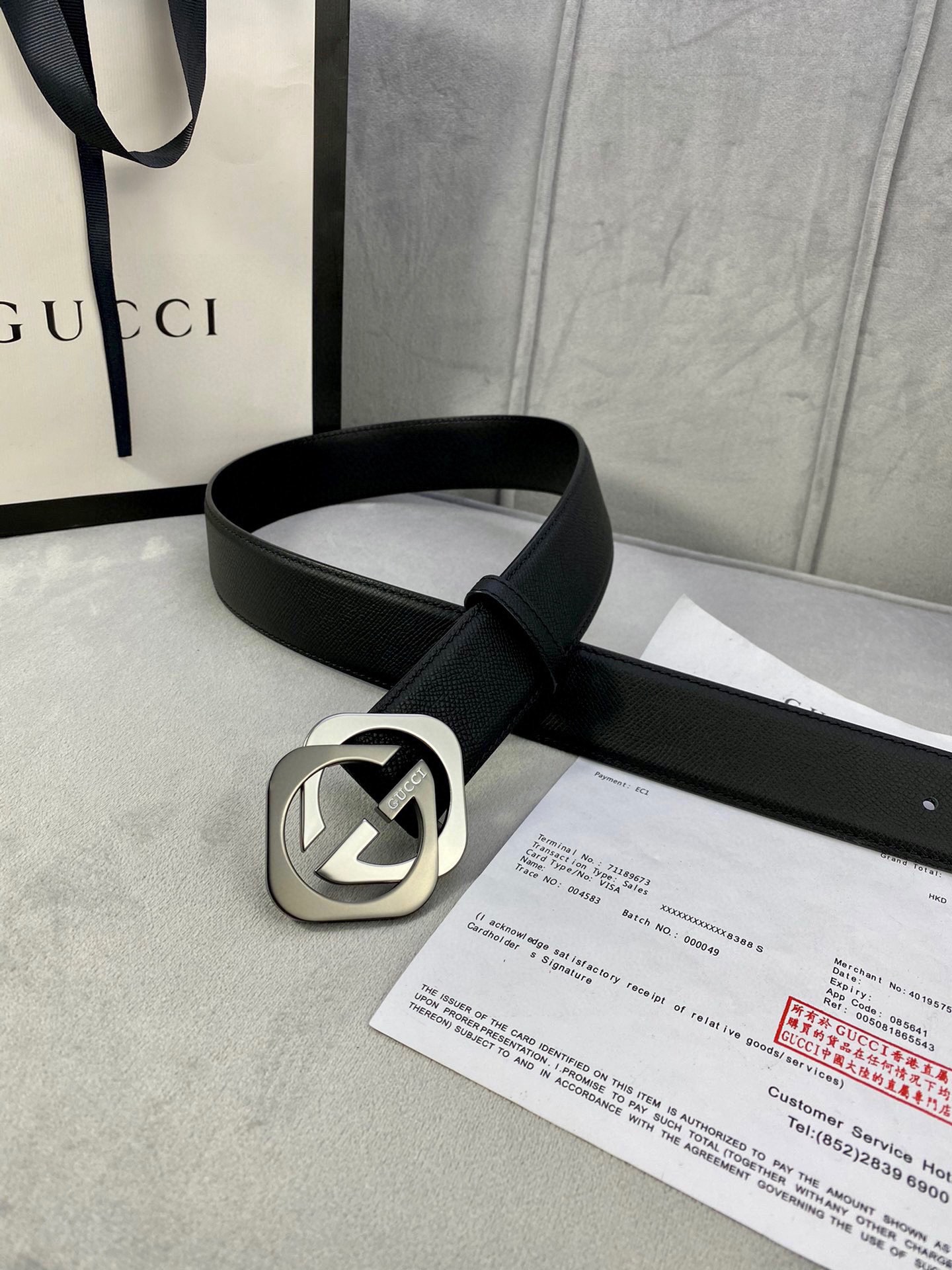 宽度4.0cmgucci互扣式双Gl