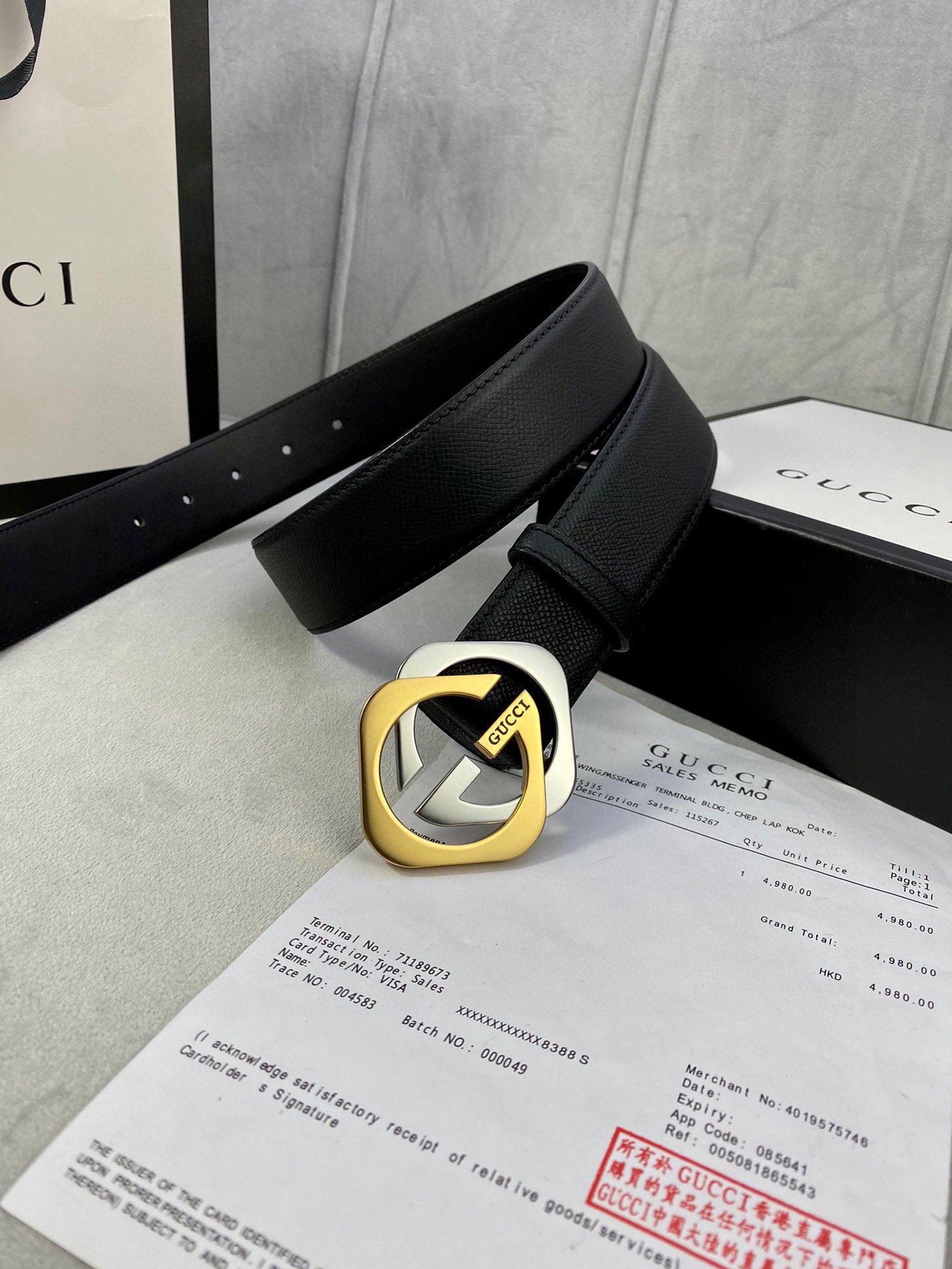 宽度4.0cmgucci互扣式双Gl
